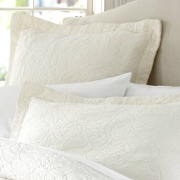 Pottery Barn Other - Pottery Barn Valerie Matelasse Cream Euro Sham